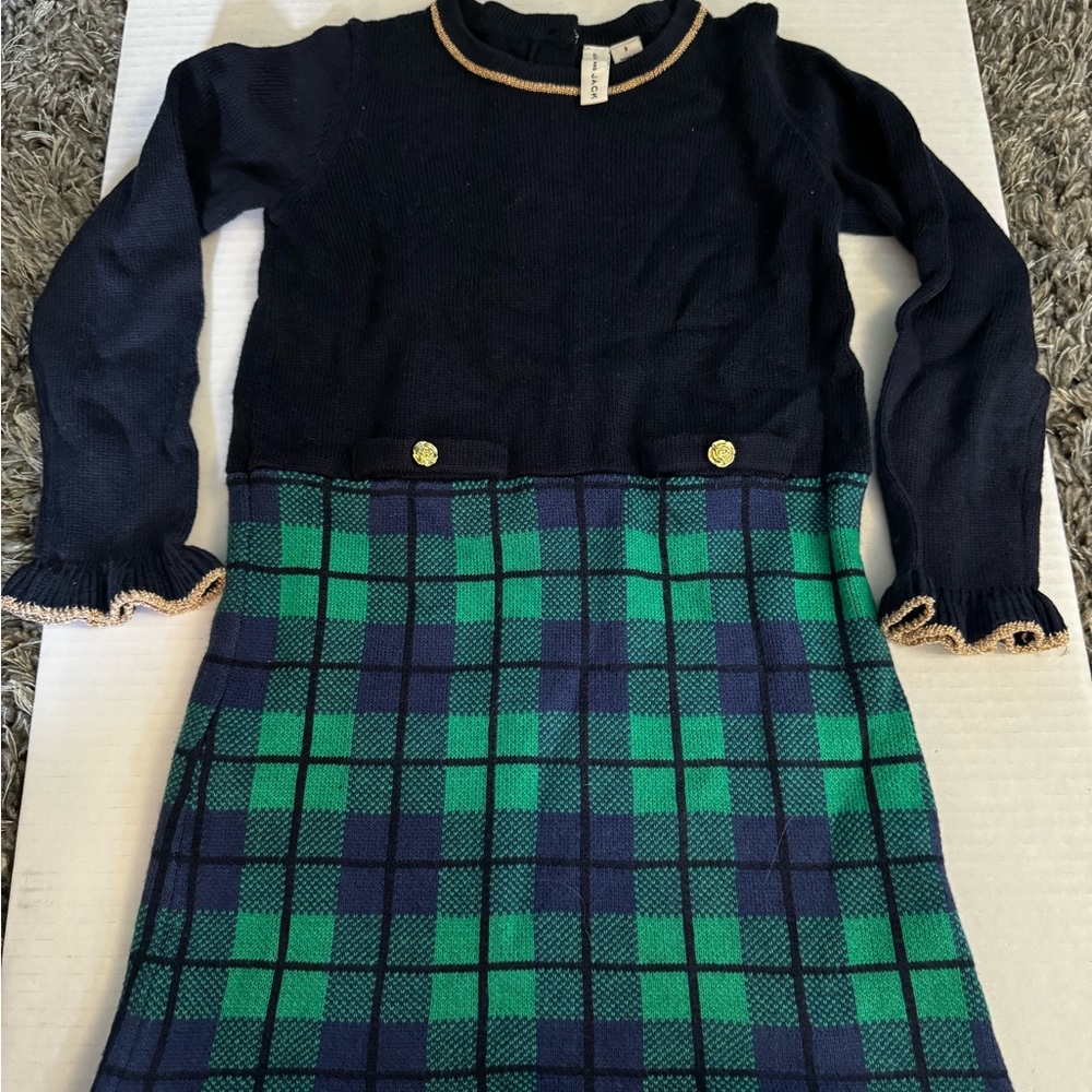 Janie and Jack Navy Blocked Sweater Dress